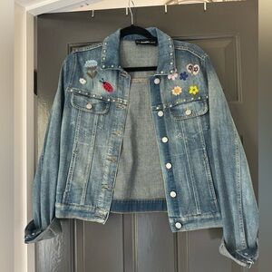 The kooples embroidered jean jacket